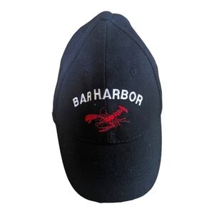 GOGO Sports Black Baseball Bar Harbor Hat with Red Lobster OS EUC